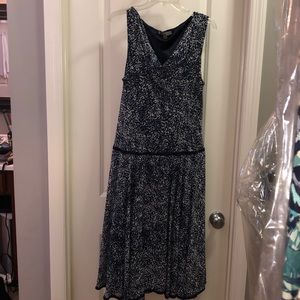 Blue and white sleeveless dress